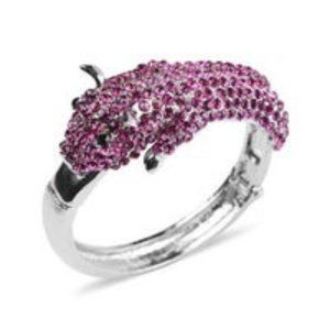 NWT Fuchsia & Black Crystal Pig Bracelet